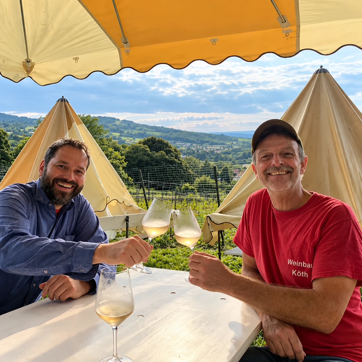 Tim Raffold und Frank Köth im Weinberg